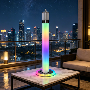 Chicha Lamppost Hookah en aluminium LED 85cm, sphérique en acrylique, nouveau design, base en verre de luxe, ensemble chicha allemand, en stock - Product Image 5
