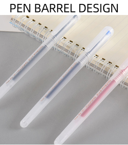 أقلام جل من جينفانا، قلم جل بسيط بجسم شفاف مصقول، سمك 0.5 مم، أقلام جل بإبرة كاملة - Product Image 5