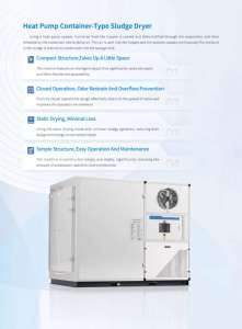 Machine de séchage de boues multifonctionnelle à pompe à chaleur, déshydrateur industriel à aménagement flexible et gain de place - Product Image 2