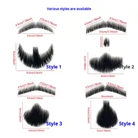 Fausse barbe réaliste pour homme, longue, en cheveux Remy européens, avec pattes d'ange, pour séance photo et maquillage de performance