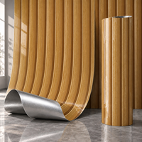 Papier peint autocollant à rayures en bois brun chaud, 2,3 mm, mousse PET IXPE, pour les murs de la tête de lit de la chambre à coucher