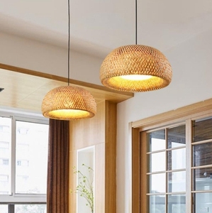 Luminaire suspendu moderne en rotin et <span class=keywords><strong>bambou</strong></span> avec éclairage blanc chaud à 360°, 7000 lumens, pour bar, restaurant, café et décoration intérieure - Product Image 3