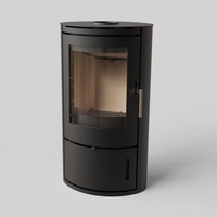 Cheminée moderne design autoportante en acier poêle à bois intérieur haute puissance confort pour chambre à coucher appartement avec vue large sur le feu