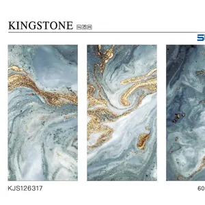 Fashional Modern Darker Marble Designs Polished Glazed Porcelain Tiles Glossy Shinny Surface Carving Plated Gold Silver 60x120