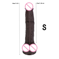 Dildo réaliste en silicone noir de 7,48 pouces avec ventouse, sensation réaliste, pénis souple, jouet sexuel pour adultes pour l'entraînement vaginal et anal, pour femmes