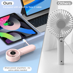 Biểu tượng tùy chỉnh 2-in-1 cầm tay Fan ngân hàng điện, 3000mAh sạc Quà tặng khuyến mãi cho mùa hè ngoài trời - Product Image 3