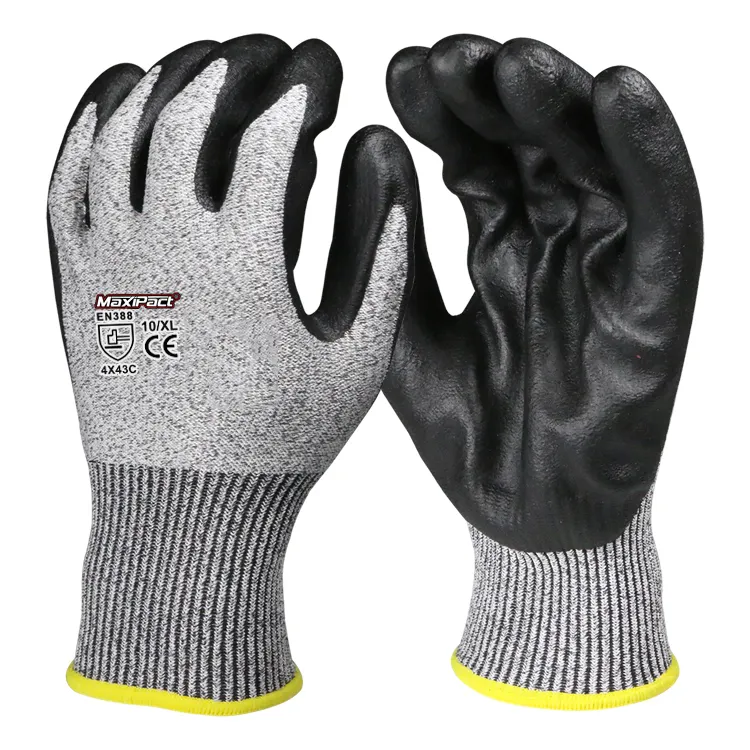 HPPE Nitrile Foam Coated Cut Resistant Anti Cut Nitrile Anti Dust Waterproof Working Gloves