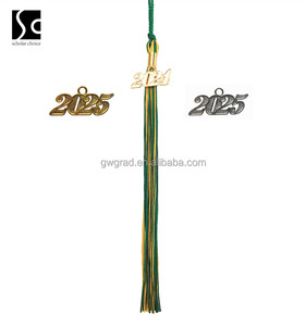 พู่ห้อยหมวกสำเร็จการศึกษาสีแดงเลือดหมู/ขา<span class=keywords><strong>ว</strong></span> แบบสองสี หรือแบบไล่สี ปี 2027 - Product Image 2