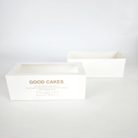 Caja Cuadrada de Cartón Blanco Ecológica Personalizada al por Mayor con Ventana Transparente para Alimentos, Bocadillos, Pasteles, Regalos de Cumpleaños Plegables