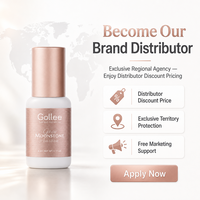 Colle à cils Gollee Private Label pour application professionnelle d'extensions de cils, sans latex, forte tenue, auto-adhésive.