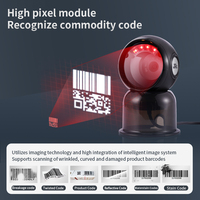 Escáner de Código de Barras de Escritorio de Alta Velocidad JR T62, Sensor Automático de 360 Grados, Lector de Códigos QR 2D CMOS USB para Uso en Supermercados