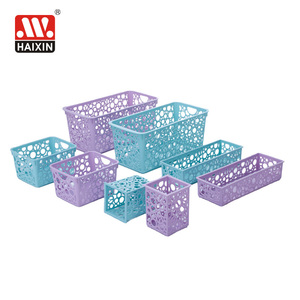 High Quality square Pierced <strong>Basket</strong> Plastic Mini Desktop Organization <strong>Rectangular</strong> <strong>Storage</strong> <strong>Basket</strong> for Stationeries - Product Image 3