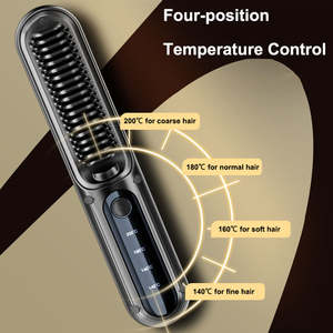 Brosse lissante électrique mini professionnelle portable rechargeable sans fil en plastique de qualité supérieure pour femme - Product Image 4