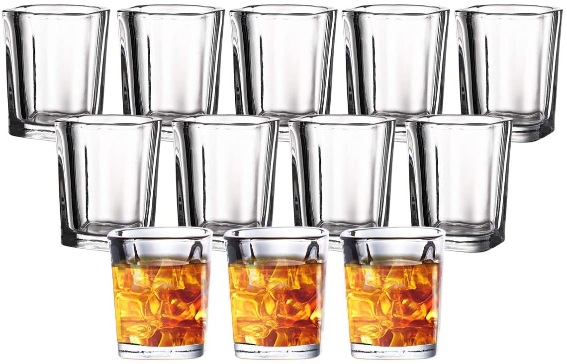 Shot Glass Set with Heavy Base, 2 Ounce Tequila Shot Glasses, Clear Shot Glass for Whiskey and Liqueurs