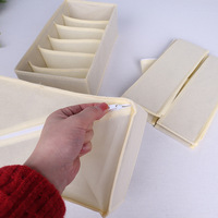 Organiseurs de tiroirs pour armoire en tissu, séparateurs, 4 organiseurs de tiroirs pliables pour sous-vêtements et soutiens-gorge, pour lingerie, culottes, chaussettes