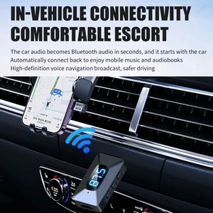 Nuevo Adaptador Inalámbrico de Audio para Auto con Micrófono Portátil, Pantalla LED, Manos Libres, <span class=keywords><strong>Receptor</strong></span> de Audio Auxiliar de 3.5mm, Accesorios de Video - Product Image 4