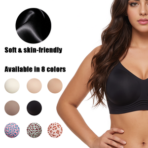 Soutien-gorge sans couture grande taille XXL pour femme, sans armatures, à bonnets moulés, col en V, ventilé, couvrance totale, lingerie de haute qualité - Product Image 2