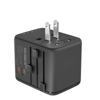 Adaptor Universal pengisi daya perjalanan 3AC Gan 70W terbaru Multi steker Adaptor perjalanan internasional dengan 1 USB dan 4 Tipe C