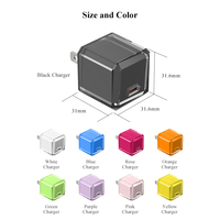 Chargeur mural universel cristal PD 20W Macaron couleur type C PD20W charge rapide GAN usb chargeur de téléphone pour iphone