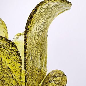 Lámpara de Pie de Vidrio Artístico, Diseño Hueco Verde, Luminaria LED Moderna de 52x140cm, Control de Interruptor de Luz Tricolor - Product Image 4