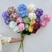 Fleur d'hortensia artificielle haut de gamme en soie PPS, 2 têtes, 80 cm, pour décoration maison, mariage