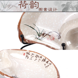 Juego de vajilla de melamina estilo imitación porcelana con diseño de plantas y flores para uso diario en hoteles, ligero. - Product Image 4