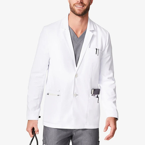 <span class=keywords><strong>Camice</strong></span> da laboratorio <span class=keywords><strong>bianco</strong></span> di vendita caldo di stile corto professionale dell'uniforme dell'ospedale di vendita caldo per il poliestere del cotone dei tessuti medici dell'ospedale - Product Image 3