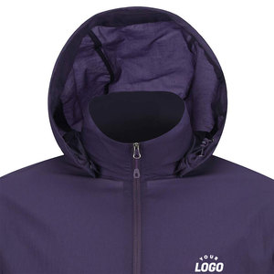 Chaqueta Cortavientos con Capucha para Hombre, Color Sólido, Logotipo Personalizado Impreso, Ropa Casual para Exteriores, Cierre de Cremallera, Chaqueta para Invierno - Product Image 4