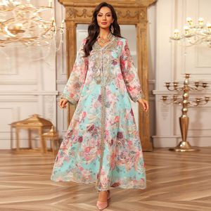 Nuova Abaya di Lusso Dubai 2026 per Donne, Caftano Arabo con Ricami Floreali, Vestito Lungo Ampio, <span class=keywords><strong>Abbigliamento</strong></span> Islamico Mediorientale - Product Image 6