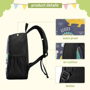 Cute Dinosaur Print Student <b>Backpack</b> Preschool School Bag Lightweight Polyester Bookbag for Boys and Girls - Product Image 5