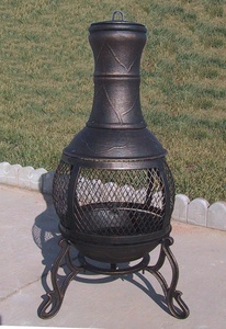 Intero cast ferro 89 centimetri H outdoor chiminea camino - Product Image 5