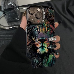 <span class=keywords><strong>Lion</strong></span> coloré Photo impression plaqué <span class=keywords><strong>argent</strong></span> clé TPU PC étui de téléphone portable pour Iphone 8 X Xr Xs 11 12 13 14 15 16 17 Pro Max - Product Image 2