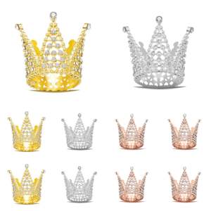 Tiara Dorada Económica para Decoración <span class=keywords><strong>de</strong></span> Pasteles, Corona Pequeña <span class=keywords><strong>de</strong></span> Diamantes <span class=keywords><strong>de</strong></span> Imitación para Fiestas <span class=keywords><strong>de</strong></span> Cumpleaños <span class=keywords><strong>de</strong></span> Bebés, Decoración <span class=keywords><strong>de</strong></span> Repostería y <span class=keywords><strong>Flores</strong></span> - Product Image 2