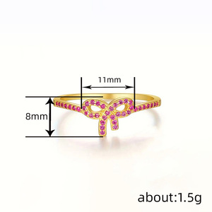 Anello con Fiocco e Diamanti in Oro Bianco con Incastonatura a Pavé, Gioiello Raffinato da Donna per Matrimonio - Product Image 6