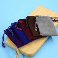 Petite pochette en velours personnalisée avec logo, 7x9 cm, emballage de luxe pour bijoux, sac à cordon pour bague, boucles d'oreilles, collier