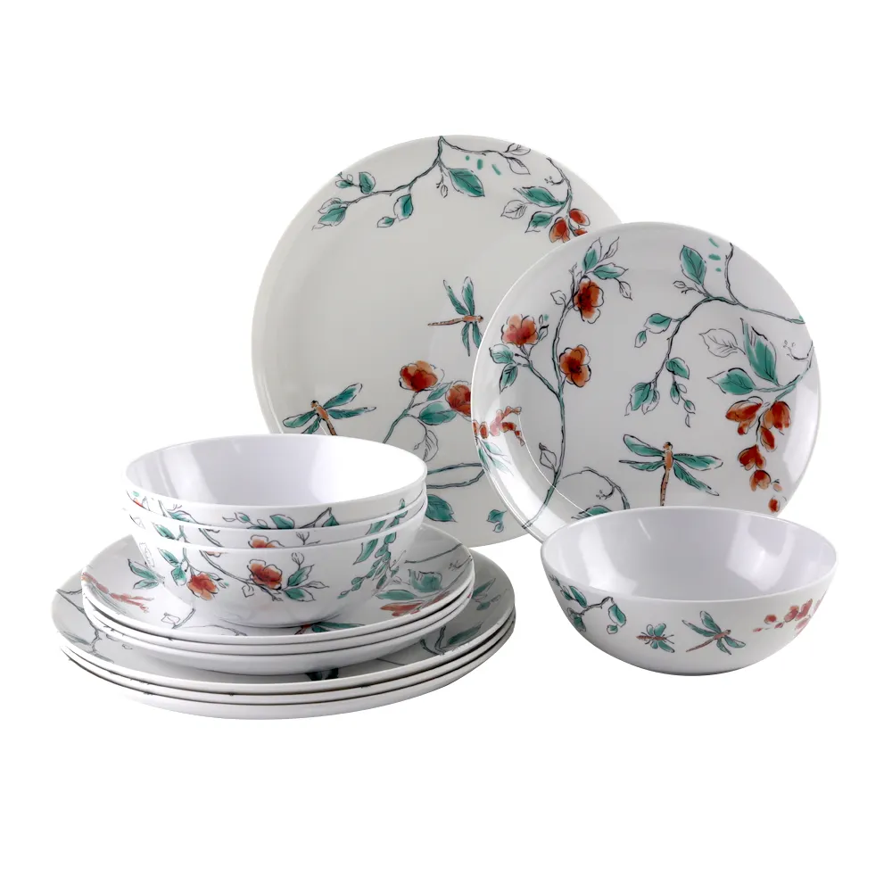 SEBEST melamine dinnerware manufacturers wholesale unbreakable outdoor camping melamine dinnerware set