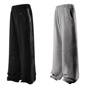 Wholesale High-Quality 430G Custom Logo Spray-Painted Vintage Straight <b>Pants</b> for Autumn Winter - Product Image 1