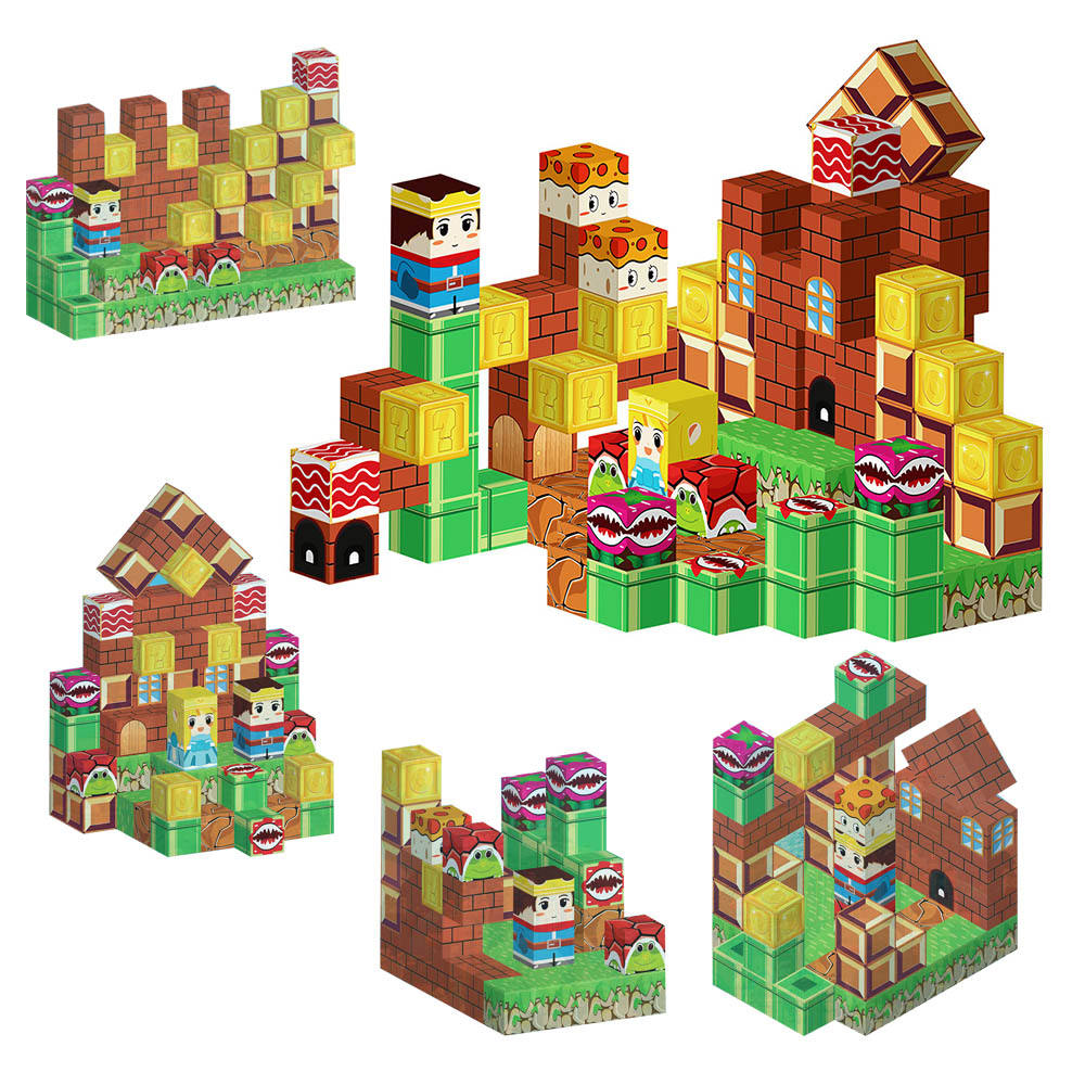 Tempo di gioco creativo con blocchi di Minecraft: divertimento per