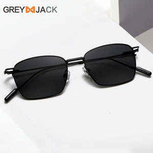แว่นกันแดดโพลาไรซ์เกรย์แจ็คกรอบโลหะสีดำ UV400 เลนส์ TAC ประเภท 3 ที่บังแดดสไตล์ยุโรป - Product Image 2