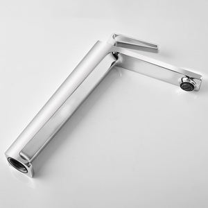 Modern Style High Brass Basin Faucet, Hot and Cold Long Basin Mixer, Chrome Black Single Hole Faucet - Product Image 5