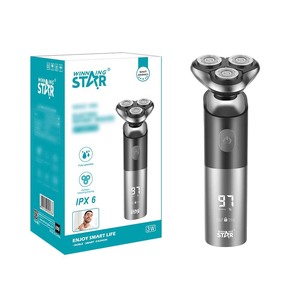 เครื่องโกนหนวดไฟฟ้า Winning Star แบบ 3 หัว  กันน้ำ IPX6 ชาร์จไฟได้ พร้อมหน้าจอดิจิตอล สำหรับผู้ชาย - Product Image 1