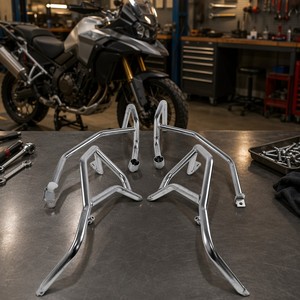 Protection de moteur en acier inoxydable pour moto <span class=keywords><strong>Suzuki</strong></span> <span class=keywords><strong>V</strong></span>-<span class=keywords><strong>Strom</strong></span> <span class=keywords><strong>650</strong></span> DL650 2024 2025, barre anti-chute, pare-chocs de route, noir argenté - Product Image 3