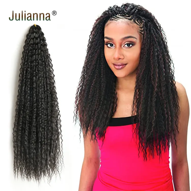 Julianna Kanekalon 20 inch 90g brazilian curl ombre synthetic brazilian curl crochet braiding hair
