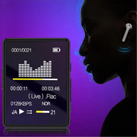 Reproductor MP3 portátil con Bluetooth 5,0, altavoz estéreo para música, reproducción de vídeo MP4 con pantalla LED, grabación de Radio FM para Walkman