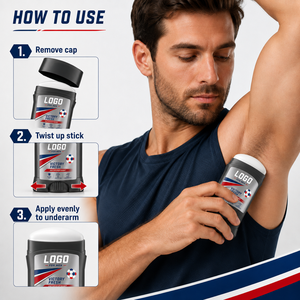 Desodorante <span class=keywords><strong>Antitranspirante</strong></span> en Barra para Hombre OEM 72H con Protección contra Olores, Cuidado <span class=keywords><strong>Bacteriano</strong></span>, Aroma Ocean Chill, Etiqueta Blanca, Empaque Personalizado - Product Image 3