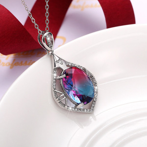 Collana con Ciondolo a Goccia Vintage in Pietra Sfumata per Donne, Elegante Gioiello di Moda per Uso Quotidiano e Regalo - Product Image 3