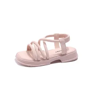 Summer new children's Korean version of Roman baby girls set feet soft soled open toe beach shoes tide