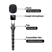 Microphone portable professionnel pour interview, vlogging et podcast, avec perche, support de microphone professionnel et support de microphone sans fil à pince pour diffusion en direct
