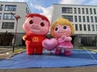 Mascotte de cochon géant personnalisée en peluche gonflable, personnage de dessin animé pour la décoration d'événements, publicité commerciale gonflable