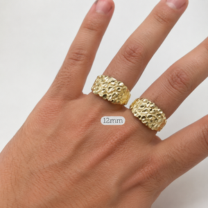 14k Gold Nugget <b>Ring</b> Custom 10mm/12mm/15mm Copper Inlay Rhodium Hip Hop Fine Jewelry <b>for</b> <b>Men</b>/Women Wedding/Father's Day Gift - Product Image 4